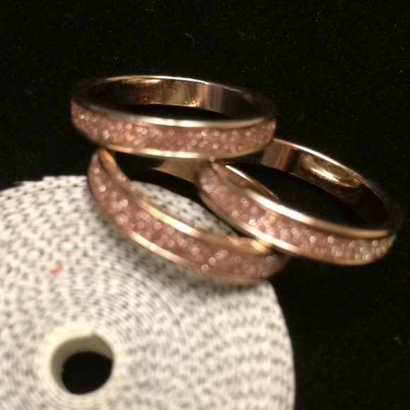 Stack rings in rose gold / rhinestone / gold - Picture 3 of 5